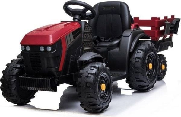 Lean Cars eldriven traktor med släp BDM0925, röd