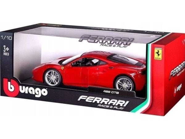 BBURAGO Ferrari 488 Gtb, Sportsbil, Montert på forhånd, 1:18, Ferrari 488 Gtb, Hankjønn, Rød