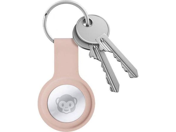 Crong Crong silikonetui med nøkkelring til Apple AirTag (sandfarget)