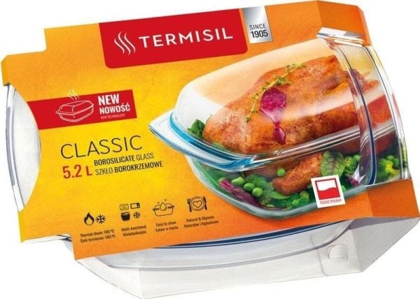 Termisil varmebestandig form Termisil glatt rektangulær 5,2 l