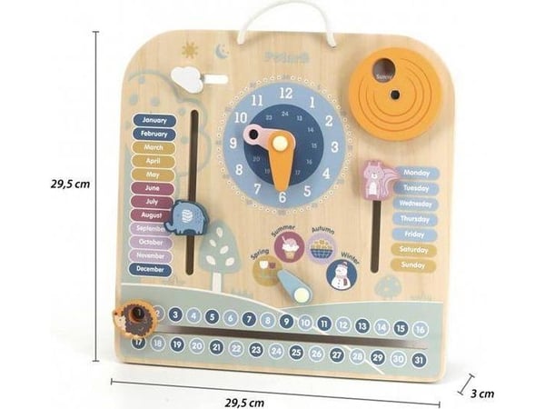 Lekekalender og klokke i tre, Viga