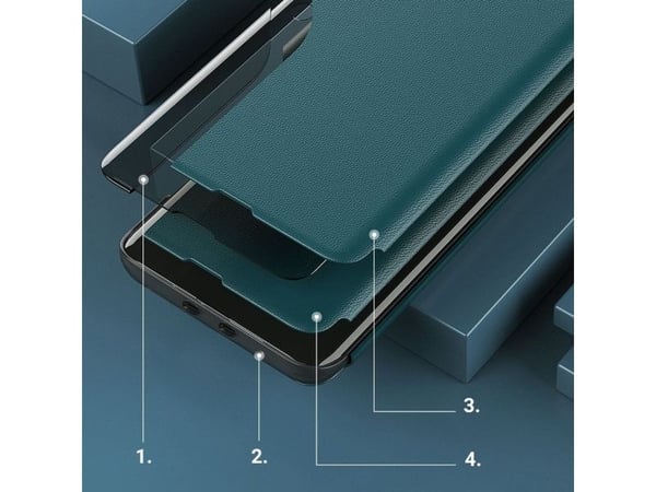 Eco Leather View Case elegant flipdeksel med stativ Xiaomi Redmi K40 Pro+ / K40 Pro / K40 / Poco F3 - rød