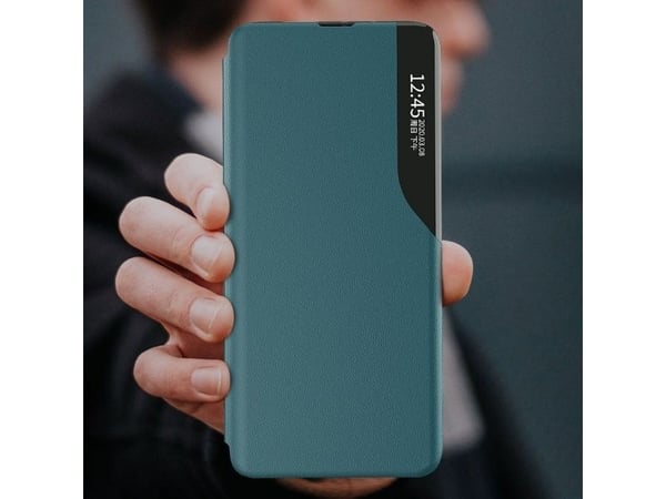 Eco Leather View Case elegant flipdeksel med stativ Xiaomi Redmi K40 Pro+ / K40 Pro / K40 / Poco F3 - rød