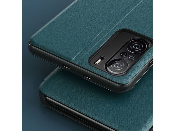 Eco Leather View Case elegant flipdeksel med stativ Xiaomi Redmi K40 Pro+ / K40 Pro / K40 / Poco F3 - rød