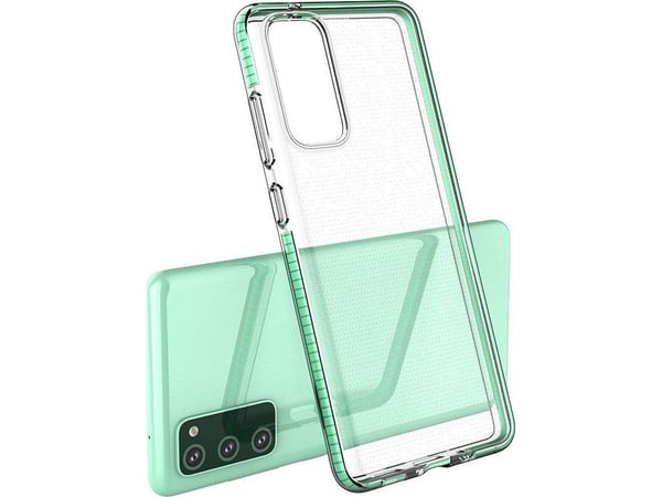 Spring Case klar TPU-gel beskyttelsesdeksel med fargerik ramme til Samsung Galaxy A72 4G - lyserosa
