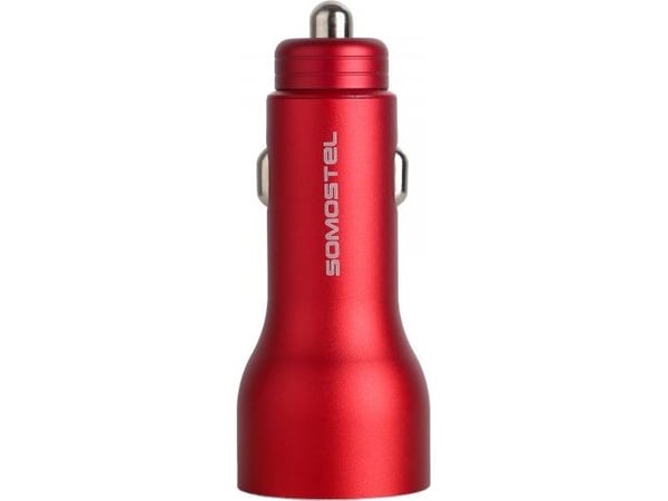 Somostel 5A Car Charger Meter + USB-C QC Red SMS-A89 Cable
