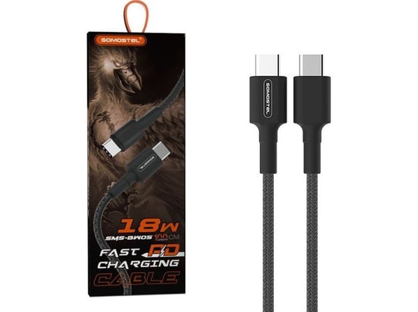 Somostel USB-C till USB-C-kabel 1 m svart (28859)