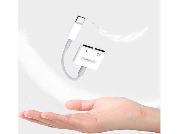 Somostel USB-sovitin SMS-BZ06 USB-C - 3,5 mm liitin + USB-C Valkoinen (28857)