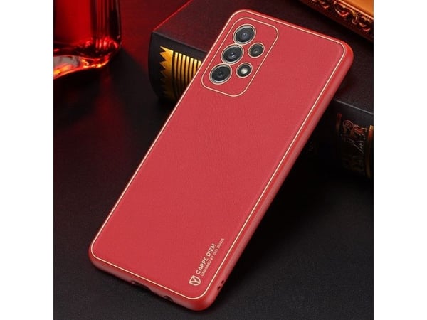 Dux Ducis Yolo elegant etui i myk TPU og PU-lær til Samsung Galaxy A72 4G rød