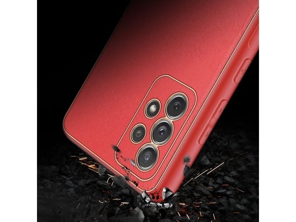Dux Ducis Yolo elegant etui i myk TPU og PU-lær til Samsung Galaxy A72 4G rød