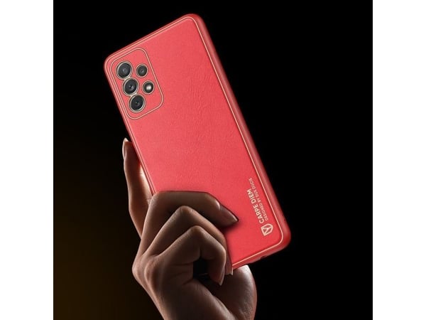 Dux Ducis Yolo elegant etui i myk TPU og PU-lær til Samsung Galaxy A72 4G rød