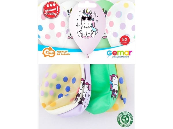 GoDan ballonger premium Hel - Gøy enhjørning 13" / 5 stk