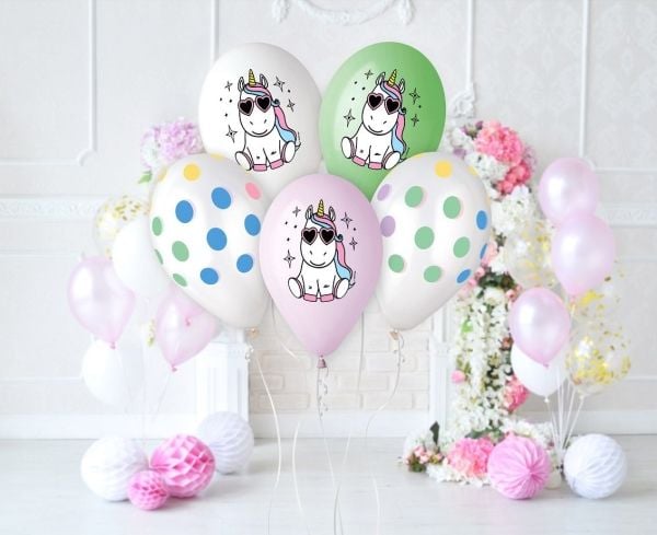 GoDan ballonger premium Hel - Gøy enhjørning 13" / 5 stk