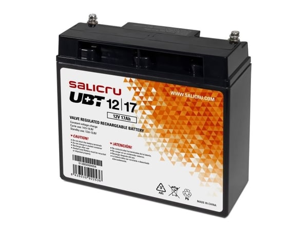Salicru 013BS000004, Forseglet blysyre (VRLA), 12 V, 17 Ah, 1 stykker, 5 år, Svart