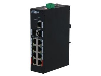 Dahua PFS3211-8GT-120-V2 - Switch - ikke-styrt - 8 x 10/100/1000 (PoE) + 2 x 1000 (uplink) + 1 x 10/100/1000 (opplink) - stasjonær - PoE (120 W)