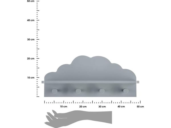 Atmosphera grå väggdekor Cloud med hylla