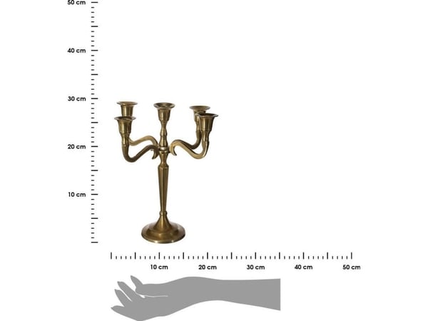 Atmosphera Złoty świecznik pięcioramienny Leland 27 cm