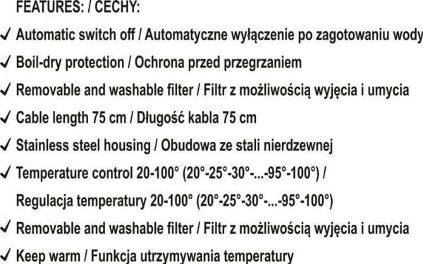 LUND ELEKTRISK VATTENKOKARE LEDDE GLAS 1.8L TEMPERATURKONTROLL