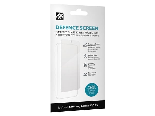 IFROGZ IF Defence Glass Samsung A35 5G Screen INTL, Samsung, Galaxy A35 5G, Slagbestandig, Ripebestandig, Gjennomsiktig, 1 stykker