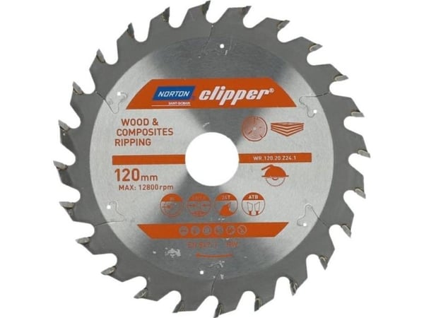 Norton Clipper NORTON SIRKULSAG 120 mm x 20 mm x 24z TRE OG KOMPOSITTER ATB (1,8 / 1,2)