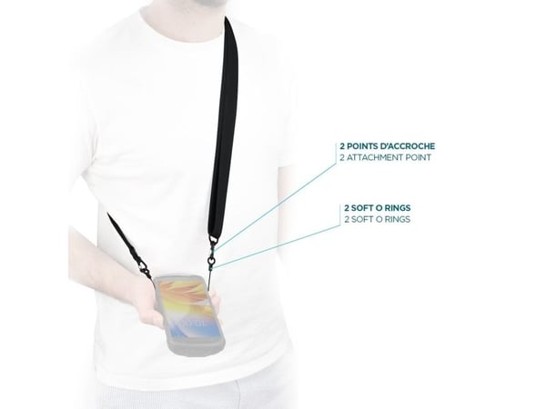 Mobilis - Skulderstropp for bæreveske - with 2 soft rings, 2 attachment points - svart