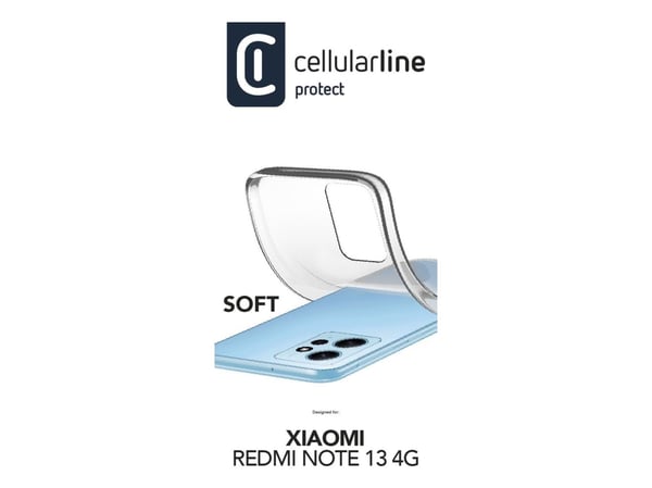 Cellularline 8018080476495, Etui, Xiaomi, Redmi Note 13, 16,9 cm (6.67"), Gjennomsiktig