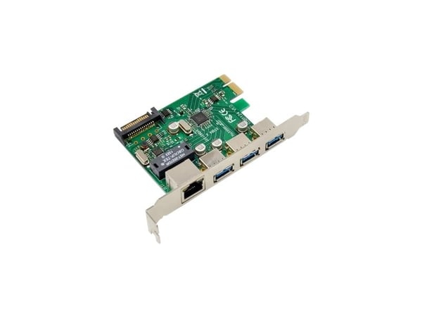 InLine kombikort Gigabit-nätverk och USB 3.2 Gen.1 1x RJ45 3x USB-A (51125R)