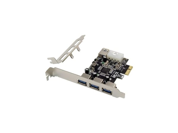 InLine® PCIe-kortti, 3x+1x USB 3.2 Gen.1, Molex-yhteensopiva 4-nastainen virtaliitin