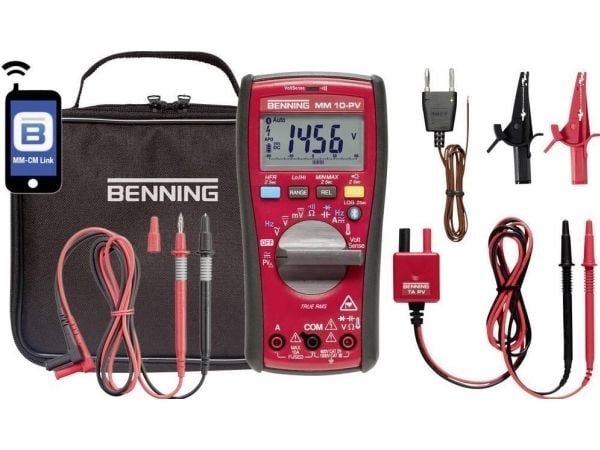 Benning MM 10-PV håndholdt multimeter digital datalogger CAT IV 600 V