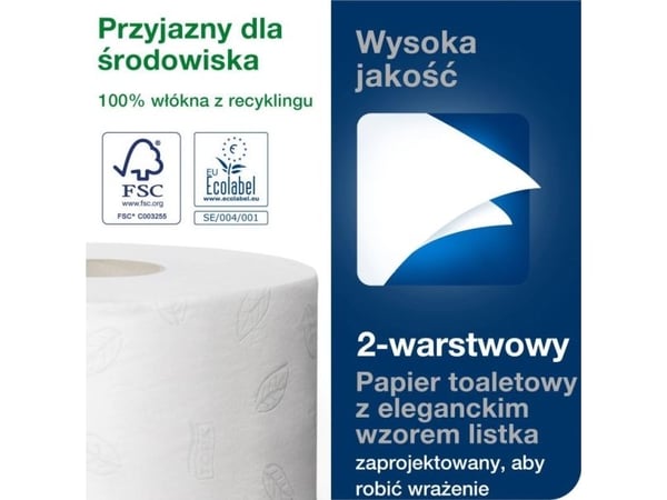 Toalettpapper Tork Advanced Mini Jumbo T2, 2-lagers, 170 m, vit, förpackning med 12 st
