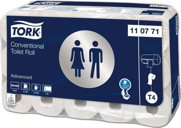 Tork 110771, 48 m, 9,4 cm, 12,5 cm, 12 cm, 400 ark, Hvit