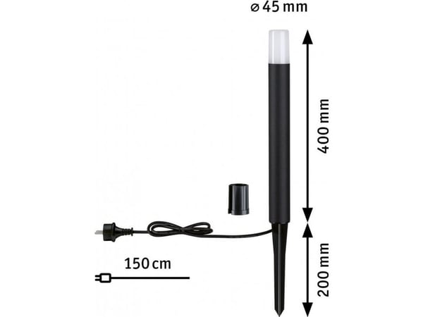 Paulmann 94385, Utendørs bakkebelysning, Sort, Aluminium, IP65, Hage, II