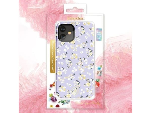 Kingxbar Blossom-deksel dekorert med originale Swarovski-krystaller til iPhone 12 mini - flerfarget (Lily)