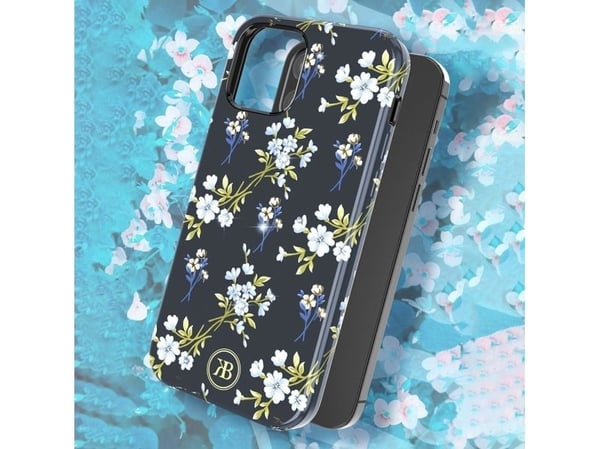 Kingxbar Blossom-deksel dekorert med originale Swarovski-krystaller til iPhone 12 mini - flerfarget (Lily)
