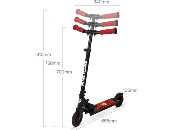 Qplay Honeycomb Red skootteri (3878)