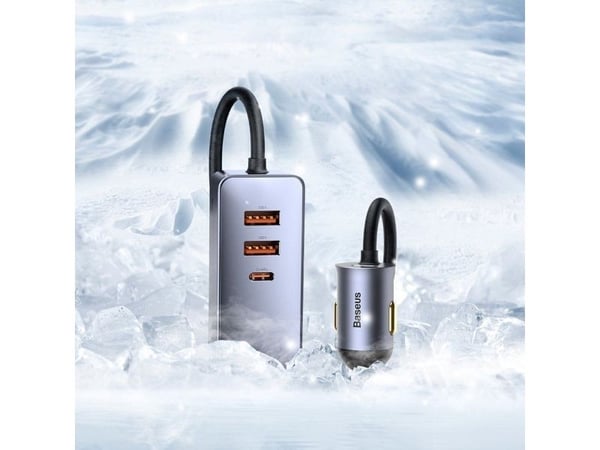 Baseus bildeler/lader Share Together 2x USB / 2x USB Type C 120W PPS PD grå (CCBT-A0G)