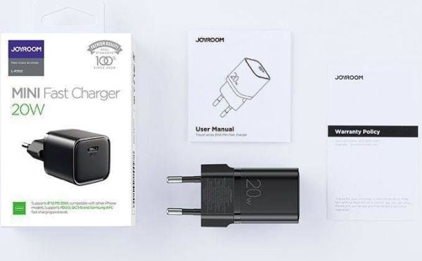 Joyroom USB Type C 20W Power Delivery Quick Charge 3.0 AFC pikalaturi musta (L-P202)