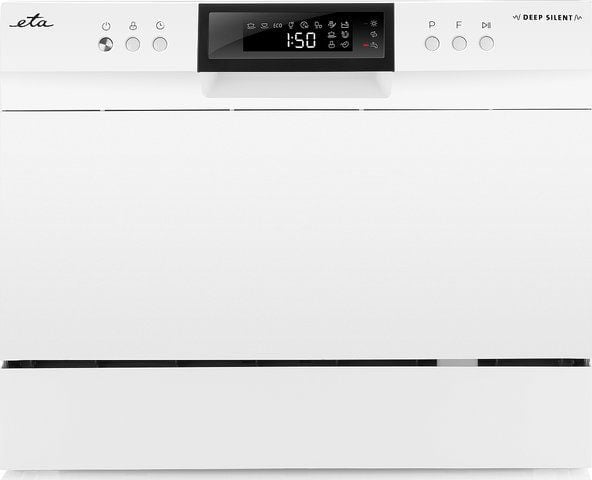 ETA 138490000F benkoppvaskmaskin 6 kuverter energiklasse F 55 cm, hvit