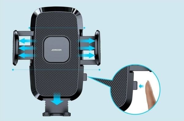 Joyroom biltelefonholder med fleksibel arm for dashbord eller frontrute, svart (JR-ZS259)