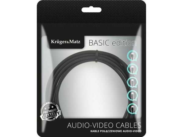 Kabel Kruger&Matz RCA (Cinch) til RCA (Cinch) 1 m grå (KM1201)