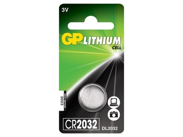 GP Batteries Lithium Cell CR2032, Engangsbatteri, CR2032, Lithium, 3 V, 1 stykker, Rustfritt stål