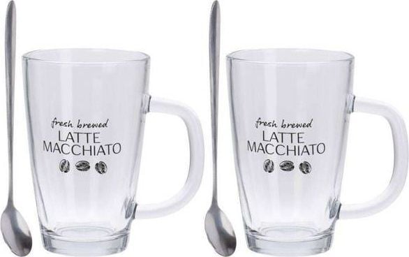 Excellent Houseware glass til latte med skje 300 ml 2 stk