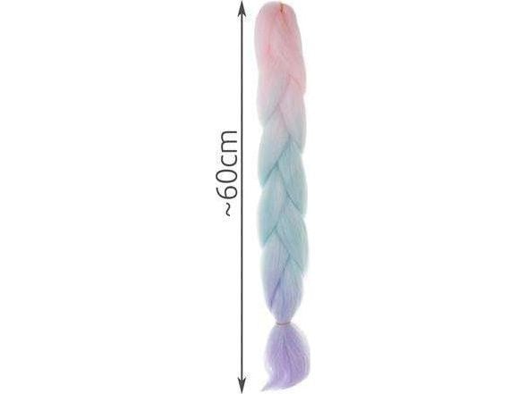 Iso Trade syntetiske flettehår Ombre rosa/sort/blå W10341