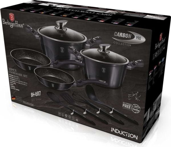 Berlinger Haus BH6917, Blandet sett, Karbon, Karbon, Marmor, Sort, 20 cm