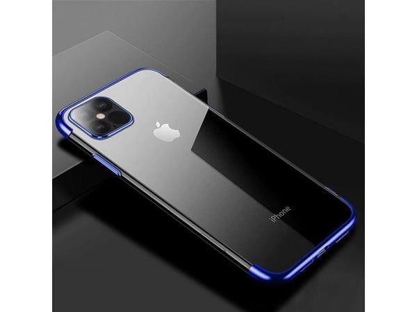 Gjennomsiktig fargeetui gel TPU elektroplateringsramme til Xiaomi Mi 11 - blå