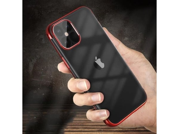 Clear Color Case gel TPU elektroplettert ramme-deksel til Xiaomi Mi 11 - rød