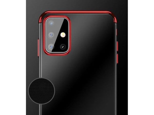 Gjennomsiktig farget gel TPU- cover med elektroplatertramme til Samsung Galaxy A72 4G - blå