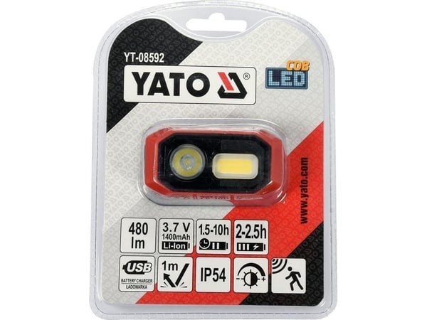 YATO pannlampa 480 lm batteri, rörelsesensor