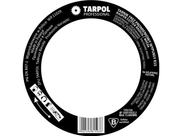 TARPOL Radius slipskiva 120/15mm T-93 HIGH R15