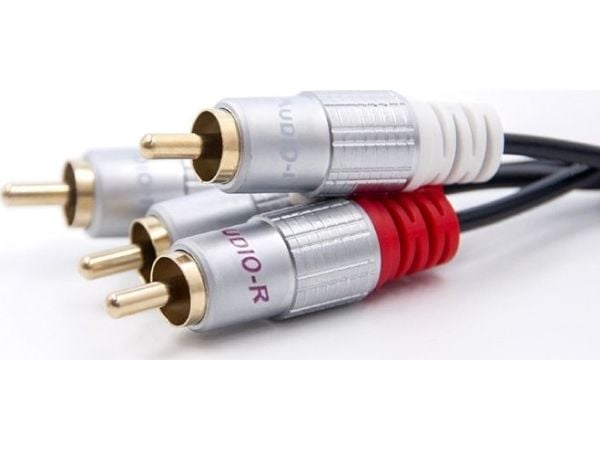 Qoltec - Ljudkabel - RCA x 2 hane till RCA x 2 hane - 3 m - svart
